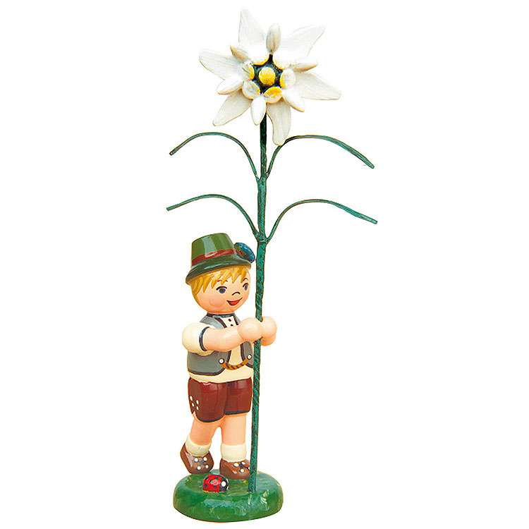 Blumenkind Junge mit Edelweiß  -  11cm