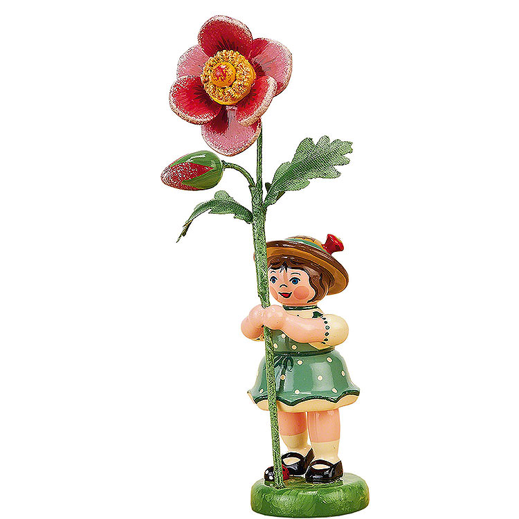 Blumenkind Mädchen mit Heckenrose  -  11cm