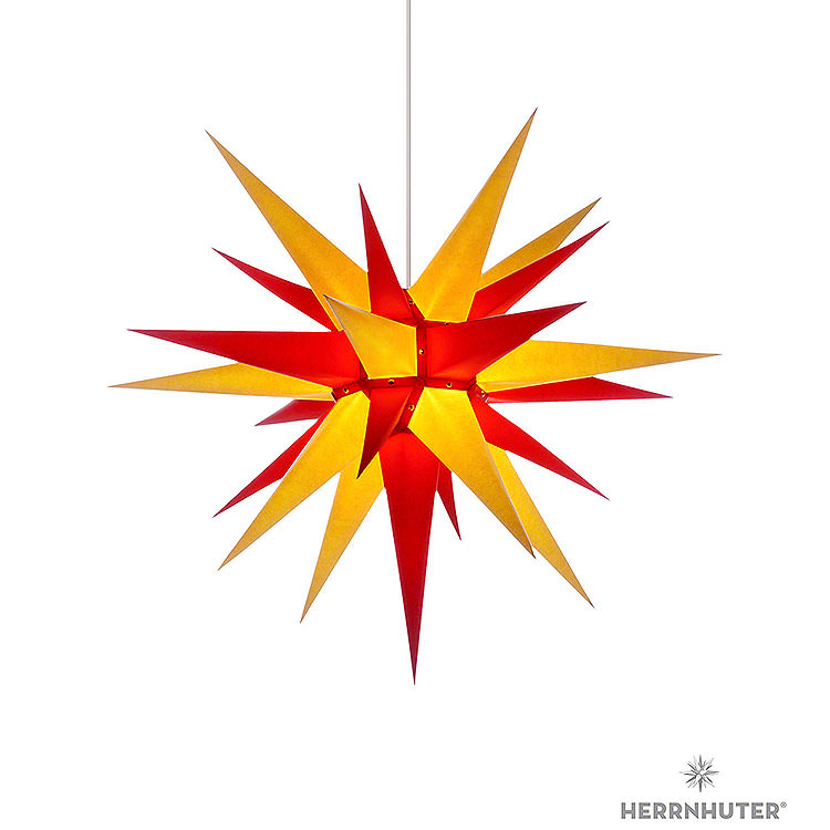 Herrnhuter Moravian Star I7 Yellow/Red Paper  -  70cm / 27.6 inch