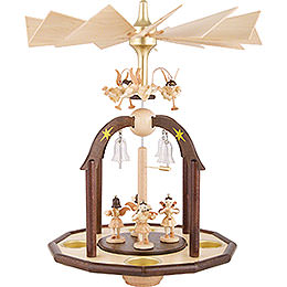 1 - Tier Bell Pyramid  -  Seven Angels and Glass Bells  -  38x28cm / 15x11 inch