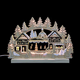3D Double Arch  -  Seiffen Christmas Fair  -  42x30x4,5cm / 16x12x2 inch