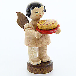 Angel with Cake  -  Natural Colors  -  Standing  -  6cm / 2.4 inch