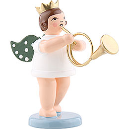 Angel with Crown and English Horn  -  6,5cm / 2.5 inch