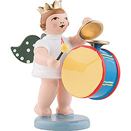 Angel with Crown and Large Drum with Cymbal  -  6,5cm / 2.5 inch