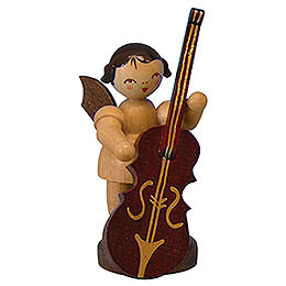 Angel with Plucked Bass  -  Natural Colors  -  Standing  -  6cm / 2,3 inch