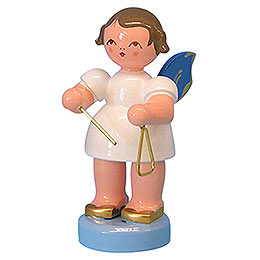 Angel with Triangle  -  Blue Wings  -  Standing  -  6cm / 2,3 inch