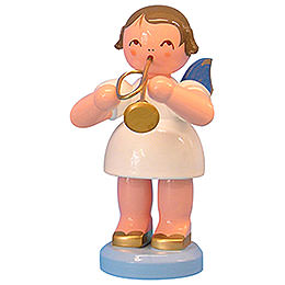 Angel with Trumpet  -  Blue Wings  -  Standing  -  9,5cm / 3,7 inch