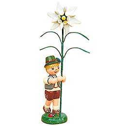 Blumenkind Junge mit Edelweiß  -  11cm