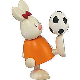 Bunny Emma with Football  -  9cm / 3.5 inch