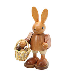 Bunny with Eggs in Basket Natural Colors  -  9,0cm / 4 inch