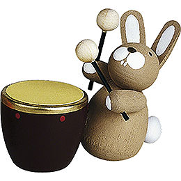 Bunny with Kettle Drum  -  3cm / 1.2 inch