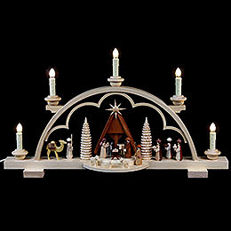 Candle Arch  -  Nativity Scene  -  57cm / 22 inch  -  120 V Electr. (US - Standard)