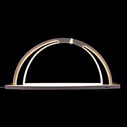 Candle Arch  -  modern wood  -  WHITE LINE  -  without Figurines  -  57x26cm / 22.4x10.2 inch