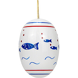 Easter Egg with Fishes  -  5,5cm / 2.2 inch