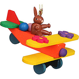 Easter Ornament  -  Bunny on Plane  -  4,7cm / 1.9 inch