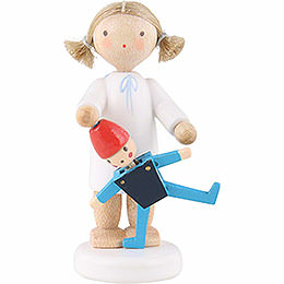 Flax Haired Angel with Jumping Jack  -  5cm / 2 inch
