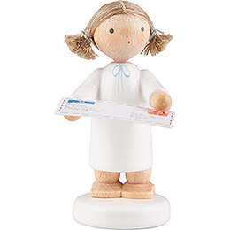 Flax Haired Angel with Letter to Santa Claus  -  5cm / 2 inch