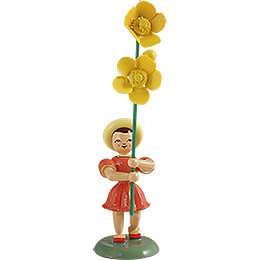 Flower Child with Buttercup  -  Colored  -  12cm / 4.7 inch
