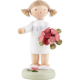 Flower Fairy Girl with Flower Bouquet  -  5cm / 2 inch