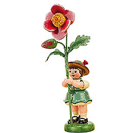 Flower Girl with Dog Rose  -  11cm / 4,3 inch
