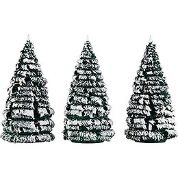 Frosted Trees  -  Green - White  -  3 pieces  -  12cm / 4.7 inch