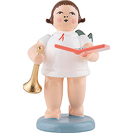 Gift Angel with Trumpet and Book  -  6,5cm / 2.6 inch