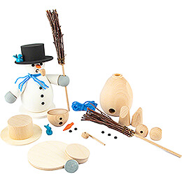 Handicraft Set  -  Smoker  -  Snowman with Brushwood  -  14cm / 5.5 inch