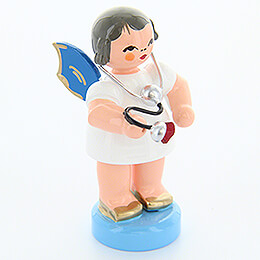 Heart Angel with Stethoscope  -  Blue Wings  -  Standing  -  6cm / 2.4 inch