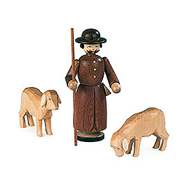 Krippenfiguren  -  Schäfer mit Schafen  -  13cm