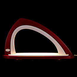 Light Arch without Figurines  -  Asymmetrical Bordeaux/White  -  52x29,7cm / 20.5x11.7 inch