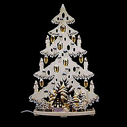 Light Triangle  -  Fir Tree with Forest Hat and White Frost  -  44x67x9cm / 17x26x3.5 inch