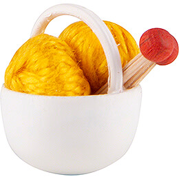 Little Basket with Wool,yellow  -  1,5cm / 0.6 inch