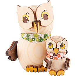 Mini Owl with Child  -  7cm / 2.8 inch