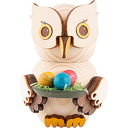 Mini Owl with Easter Eggs  -  7cm / 2.8 inch