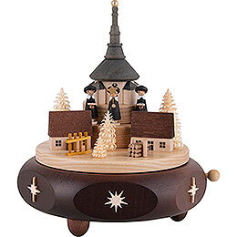 Music Box  -  Seiffener Village with Carolers  -  17cm / 6.7 inch