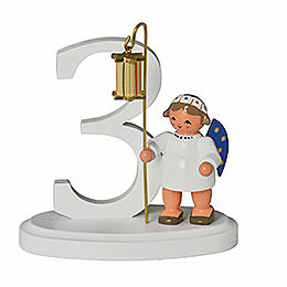 Number "3" with Angel  -  7cm / 2.8 inch