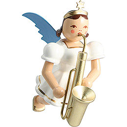 Schwebengel mit Saxophon, farbig  -  6,6cm