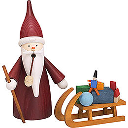 Smoker  -  Christmas Gnome with Sleigh  -  16cm / 6 inch