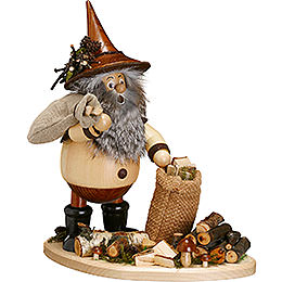 Smoker  -  Forest Gnome on Board: Twig Gatherer  -  26cm / 10 inch