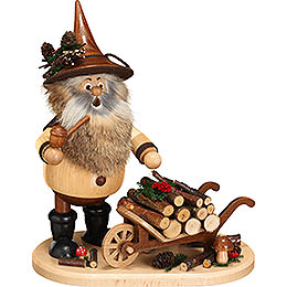 Smoker  -  Gnome with Wheel Barrow  -  25cm / 9.8 inch