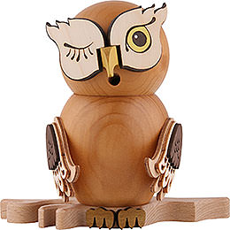 Smoker  -  Owl Stained Wood  -  15cm / 5.9 inch