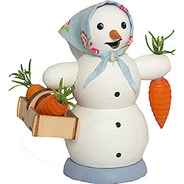 Smoker  -  Snow Woman with Carrot Bucket  -  13cm / 5.1 inch