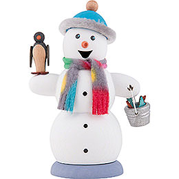 Smoker  -  Snowman with Penguin  -  13cm / 5.1 inch