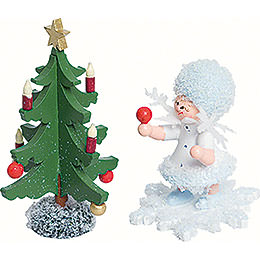 Snowflake with Fir Tree  -  5cm / 2 inch