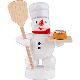Snowman Baker with Bread Peel and Cake  -  8cm / 3.1 inch