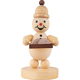Snowman Junior with Christmas Cake  -  9,6cm / 3.8 inch