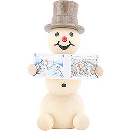 Snowman with Book  -  8cm / 3.1 inch