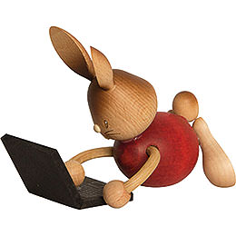 Snubby Bunny with Laptop  -  12cm / 4.7 inch