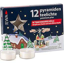 Tea Lights for Christmas Pyramids, Premium Plus, 12 pcs.