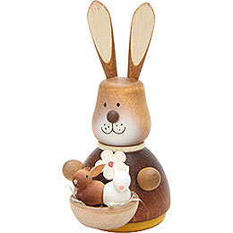 Teeter Bunny with Babies Natural  -  9,8cm / 3.9 inch